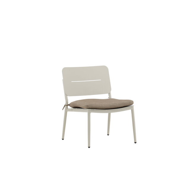 Gartensessel Lina Beige – Loungesessel 55×59×73 cm Aluminium und Polster