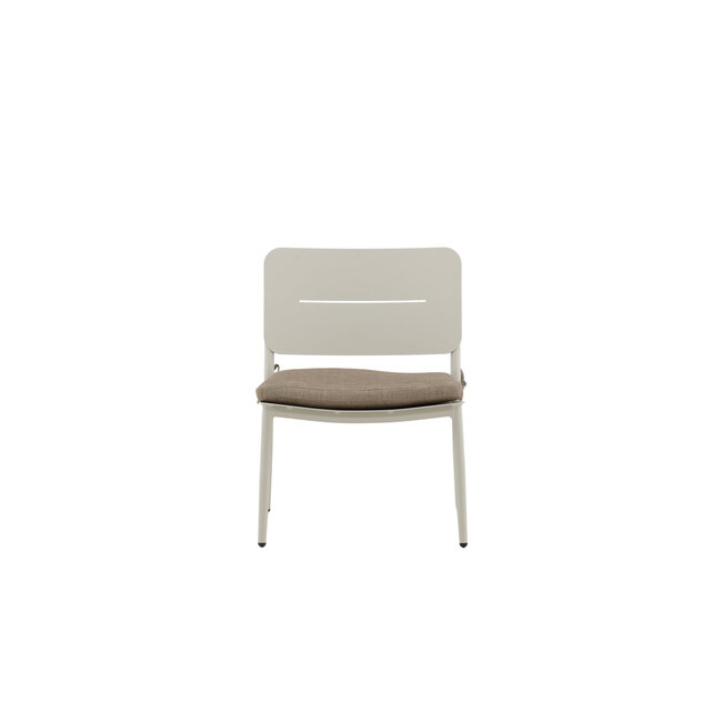 Gartensessel Lina Beige – Loungesessel 55×59×73 cm Aluminium und Polster