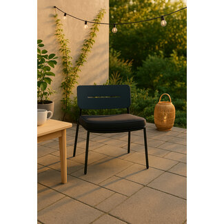 Venture Home Gartensessel Lina Schwarz – Loungesessel 55×59×73 cm Stahl & Polster