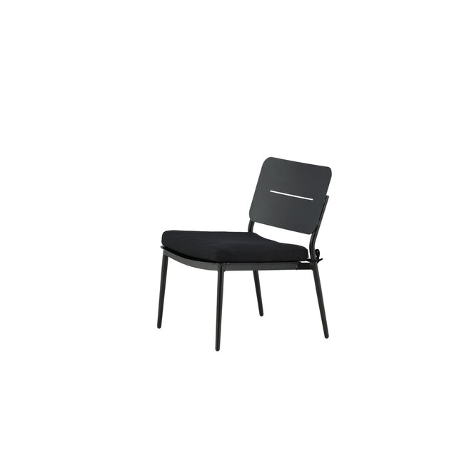 Gartensessel Lina Schwarz – Loungesessel 55×59×73 cm Stahl und Polster