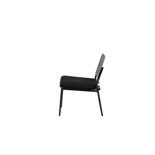 Gartensessel Lina Schwarz – Loungesessel 55×59×73 cm Stahl und Polster