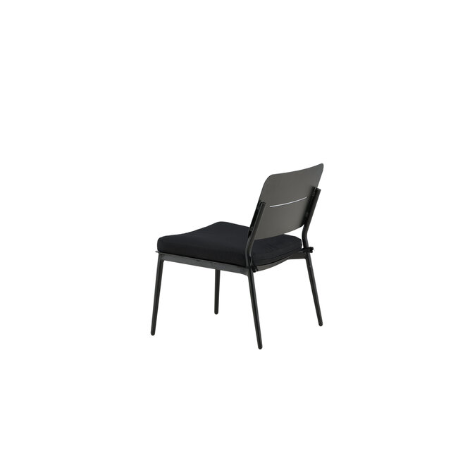 Gartensessel Lina Schwarz – Loungesessel 55×59×73 cm Stahl und Polster