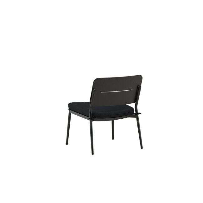 Gartensessel Lina Schwarz – Loungesessel 55×59×73 cm Stahl und Polster