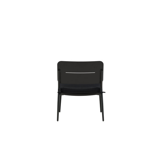 Gartensessel Lina Schwarz – Loungesessel 55×59×73 cm Stahl und Polster