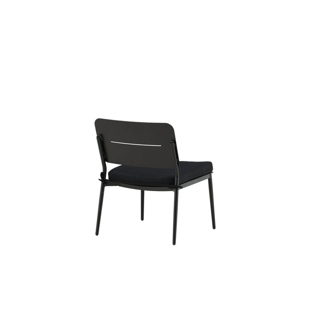 Gartensessel Lina Schwarz – Loungesessel 55×59×73 cm Stahl und Polster