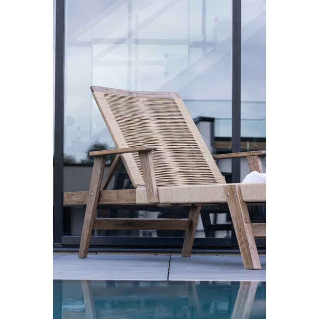 Gartenliege Little John Braun – Sonnenliege 200×72×55 cm Akazienholz