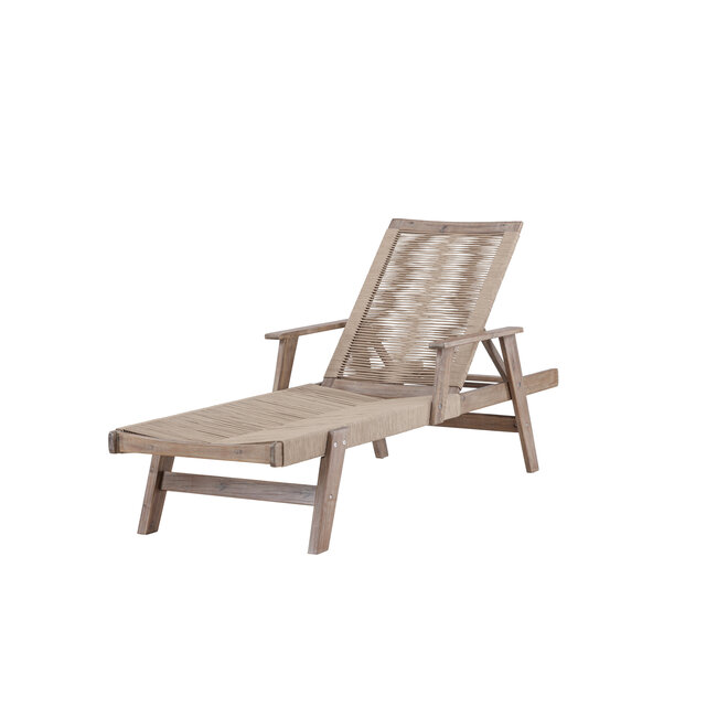 Gartenliege Little John Braun – Sonnenliege 200×72×55 cm Akazienholz