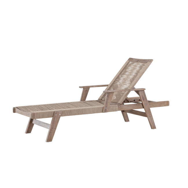 Gartenliege Little John Braun – Sonnenliege 200×72×55 cm Akazienholz