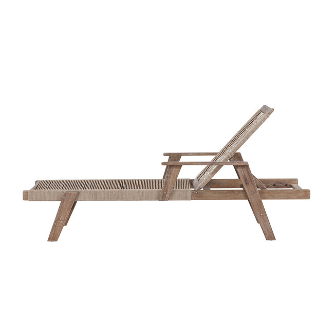 Gartenliege Little John Braun – Sonnenliege 200×72×55 cm Akazienholz