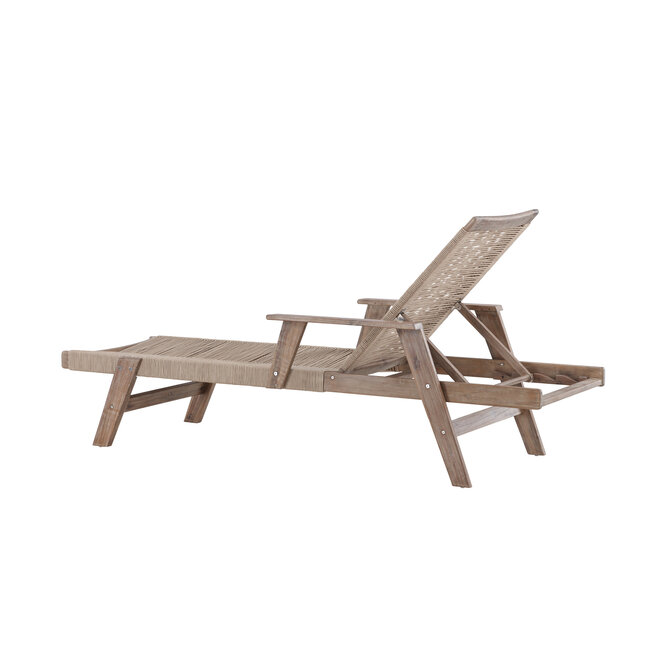 Gartenliege Little John Braun – Sonnenliege 200×72×55 cm Akazienholz
