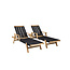 Gartenliege Little John – Relaxliege 200×70×35 cm Akazienholz und Seilgeflecht
