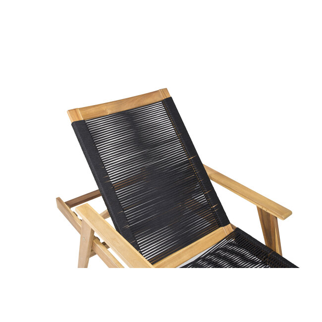 Gartenliege Little John – Relaxliege 200×70×35 cm Akazienholz und Seilgeflecht