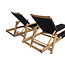 Gartenliege Little John – Relaxliege 200×70×35 cm Akazienholz und Seilgeflecht
