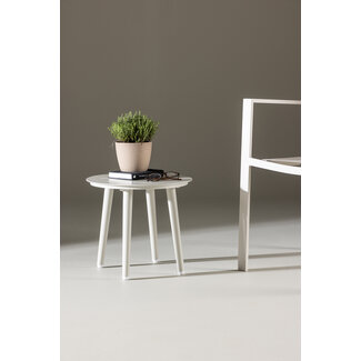 Venture Home Gartenbeistelltisch Lina Beige – Runder Sofatisch ø40×H35 cm Aluminium