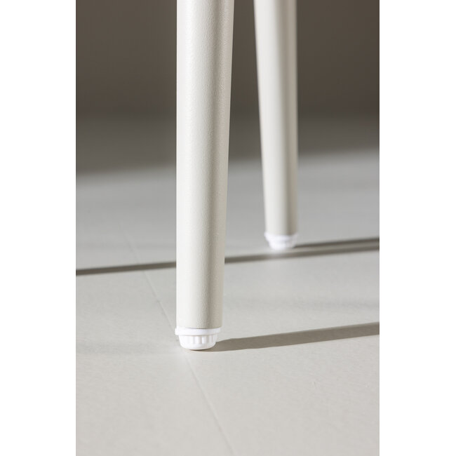 Gartenbeistelltisch Lina Beige – Runder Sofatisch ø40×H35 cm Aluminium