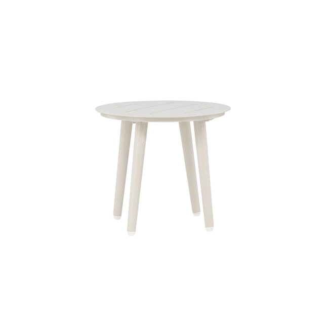 Gartenbeistelltisch Lina Beige – Runder Sofatisch ø40×H35 cm Aluminium