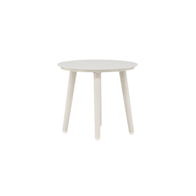 Gartenbeistelltisch Lina Beige – Runder Sofatisch ø40×H35 cm Aluminium