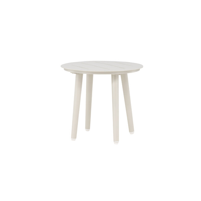 Gartenbeistelltisch Lina Beige – Runder Sofatisch ø40×H35 cm Aluminium