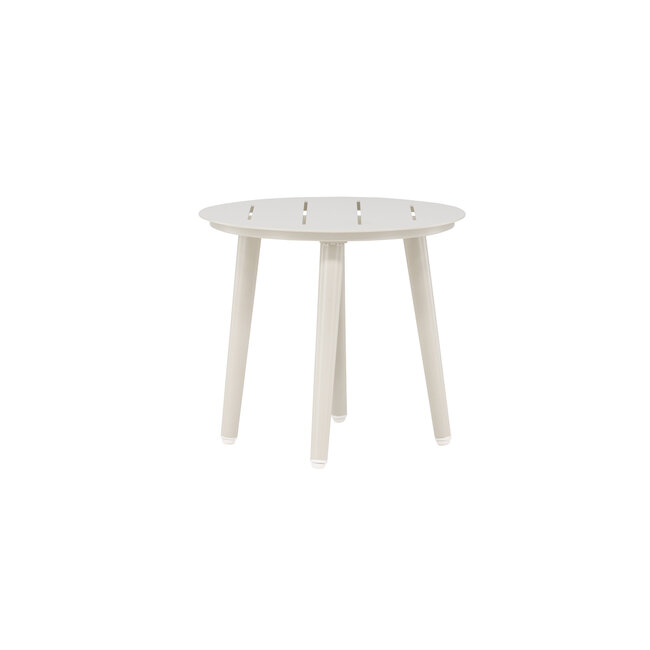 Gartenbeistelltisch Lina Beige – Runder Sofatisch ø40×H35 cm Aluminium