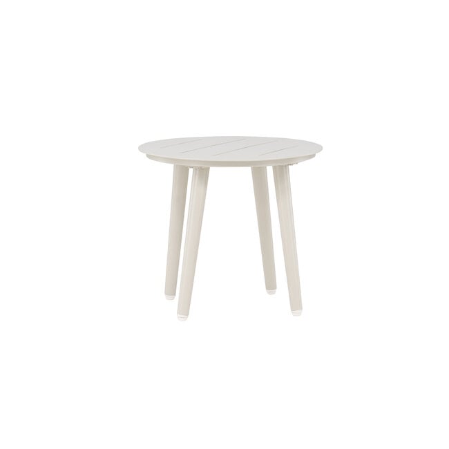 Gartenbeistelltisch Lina Beige – Runder Sofatisch ø40×H35 cm Aluminium