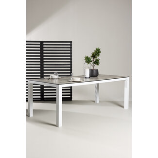 Venture Home Gartentisch Llama Grau – Esstisch 205×100×75 cm Aluminium & HPL