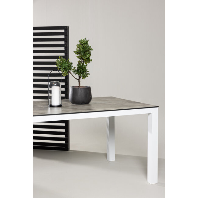Gartentisch Llama Grau – Esstisch 205×100×75 cm Aluminium und HPL
