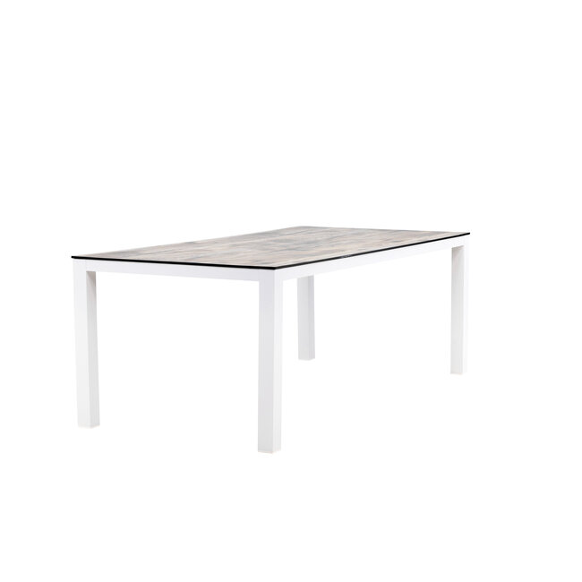 Gartentisch Llama Grau – Esstisch 205×100×75 cm Aluminium und HPL
