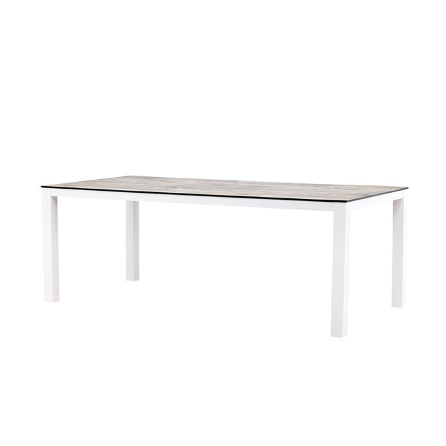 Gartentisch Llama Grau – Esstisch 205×100×75 cm Aluminium und HPL
