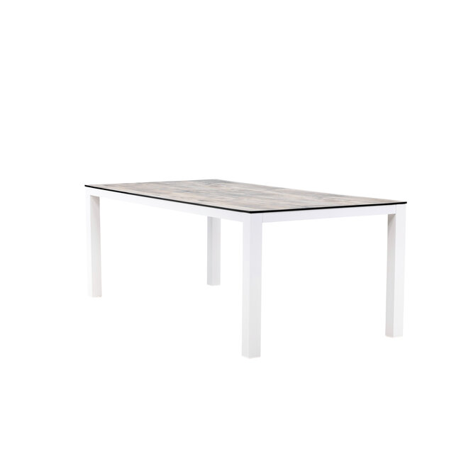 Gartentisch Llama Grau – Esstisch 205×100×75 cm Aluminium und HPL