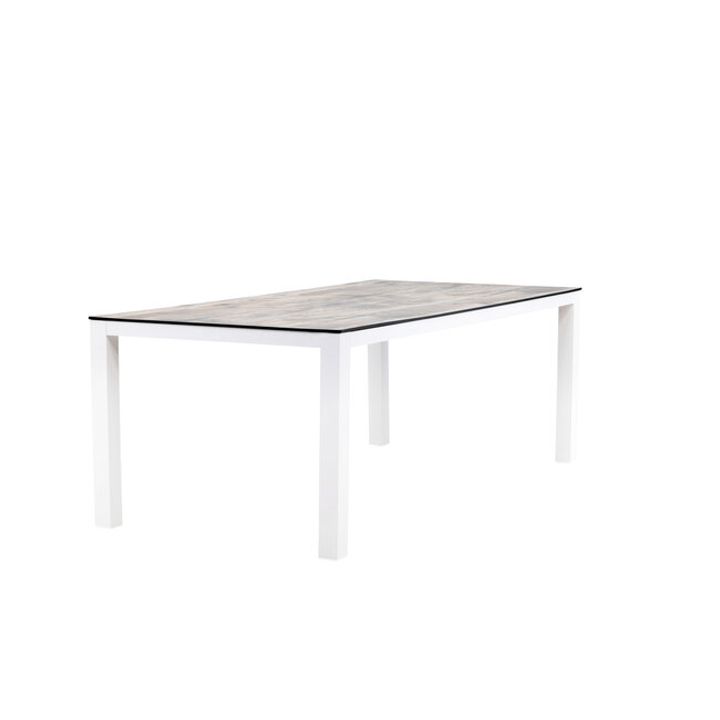 Gartentisch Llama Grau – Esstisch 205×100×75 cm Aluminium und HPL