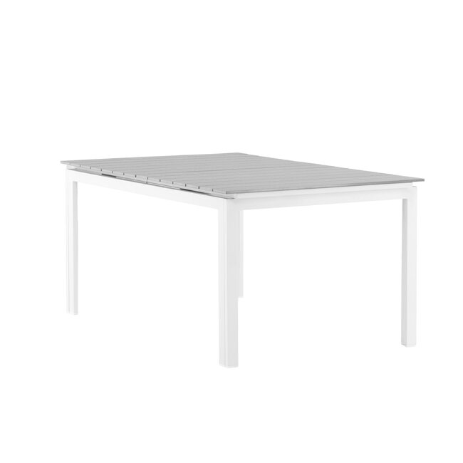 Gartentisch Levels Weiß – Esstisch 160×100×75 cm Aluminium und Aintwood