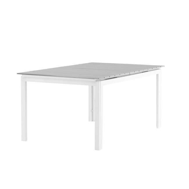 Gartentisch Levels Weiß – Esstisch 160×100×75 cm Aluminium und Aintwood
