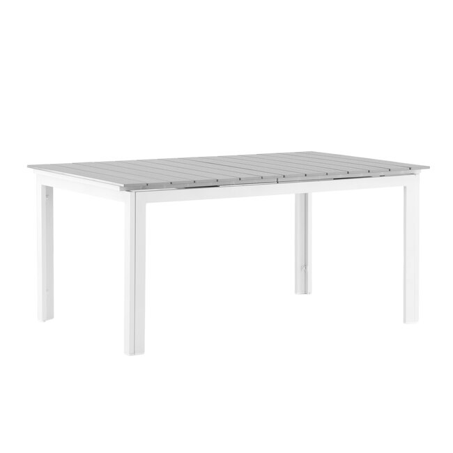 Gartentisch Levels Weiß – Esstisch 160×100×75 cm Aluminium und Aintwood