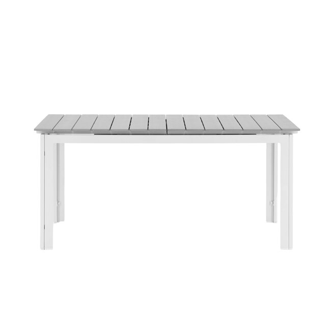 Gartentisch Levels Weiß – Esstisch 160×100×75 cm Aluminium und Aintwood