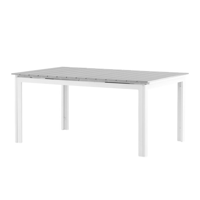 Gartentisch Levels Weiß – Esstisch 160×100×75 cm Aluminium und Aintwood