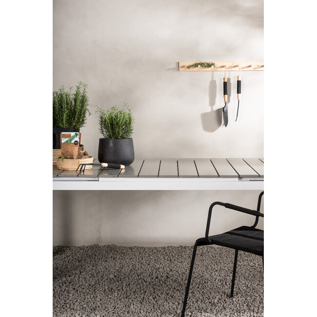 Gartentisch Levels Weiß – Esstisch 229×100×75 cm Aluminium und Aintwood
