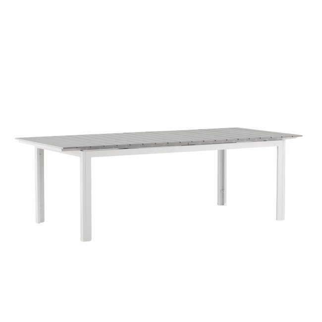 Gartentisch Levels Weiß – Esstisch 229×100×75 cm Aluminium und Aintwood