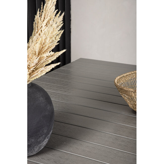 Gartentisch Levels Schwarz – Esstisch 229×100×75 cm Aluminium und Aintwood