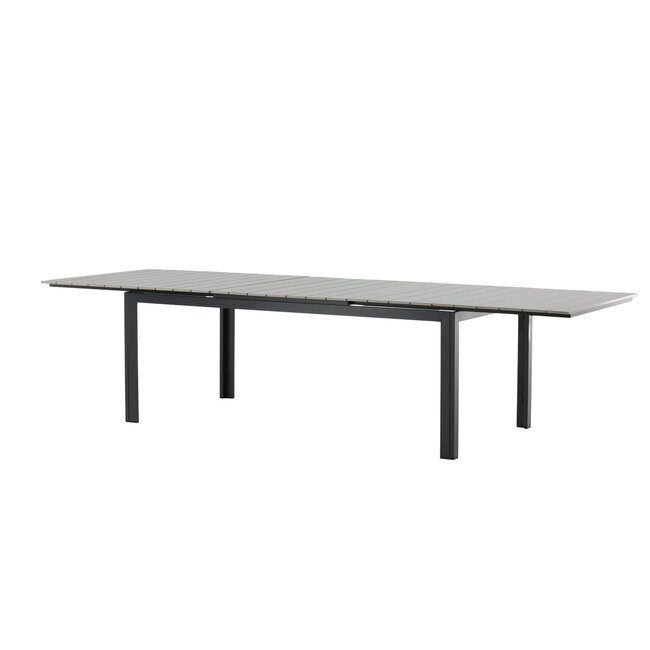 Gartentisch Levels Schwarz – Esstisch 229×100×75 cm Aluminium und Aintwood