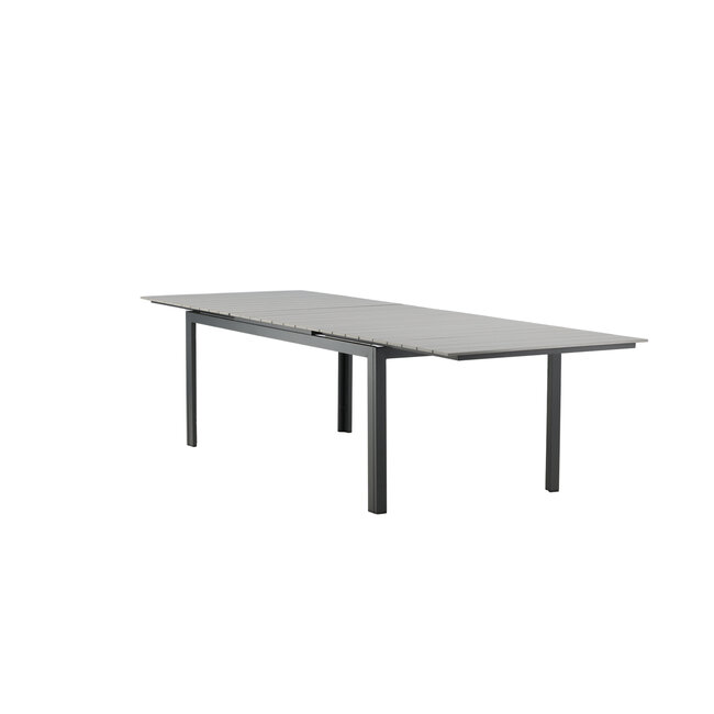 Gartentisch Levels Schwarz – Esstisch 229×100×75 cm Aluminium und Aintwood