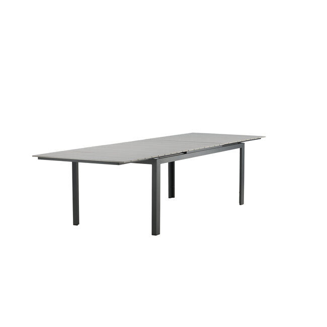 Gartentisch Levels Schwarz – Esstisch 229×100×75 cm Aluminium und Aintwood