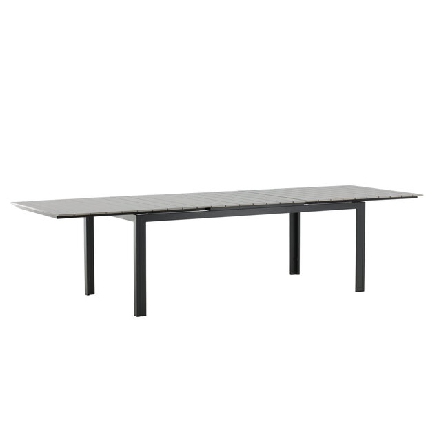 Gartentisch Levels Schwarz – Esstisch 229×100×75 cm Aluminium und Aintwood