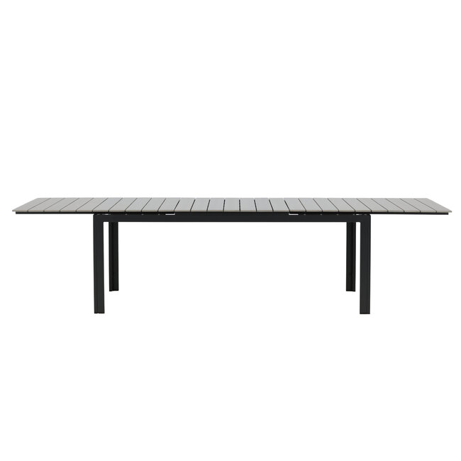 Gartentisch Levels Schwarz – Esstisch 229×100×75 cm Aluminium und Aintwood