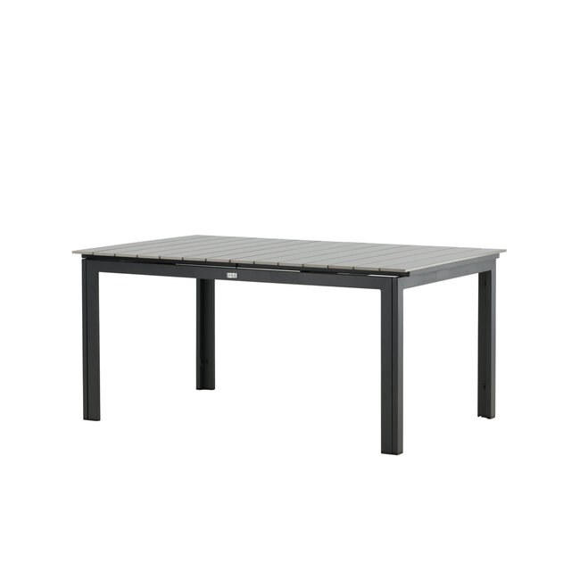 Gartentisch Levels Schwarz – Esstisch 160×100×75 cm Aluminium und Aintwood