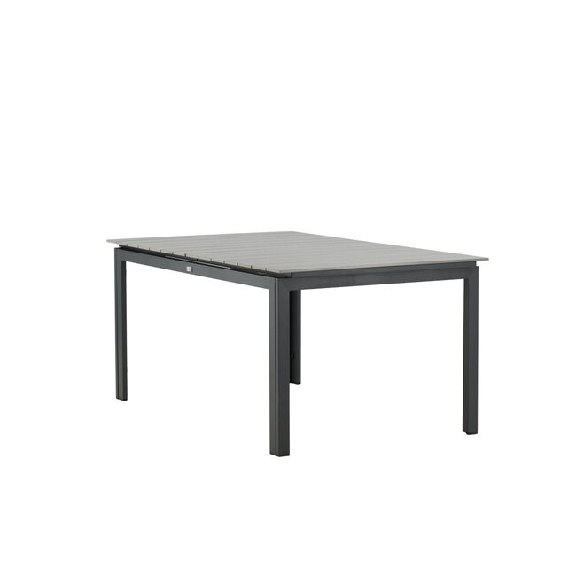 Gartentisch Levels Schwarz – Esstisch 160×100×75 cm Aluminium und Aintwood