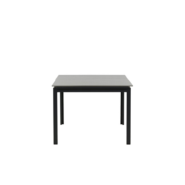 Gartentisch Levels Schwarz – Esstisch 160×100×75 cm Aluminium und Aintwood