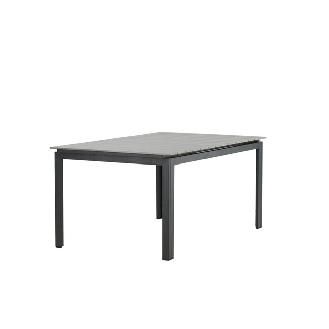 Gartentisch Levels Schwarz – Esstisch 160×100×75 cm Aluminium und Aintwood