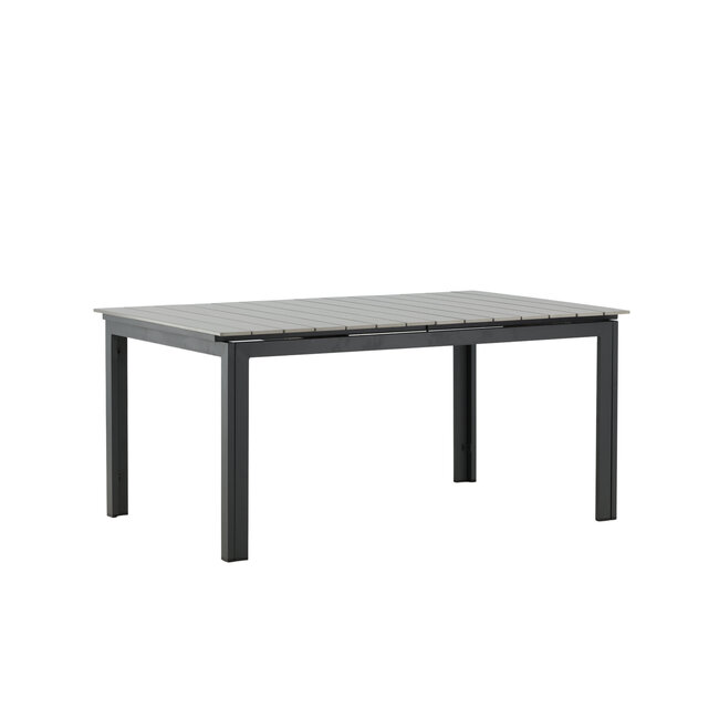 Gartentisch Levels Schwarz – Esstisch 160×100×75 cm Aluminium und Aintwood