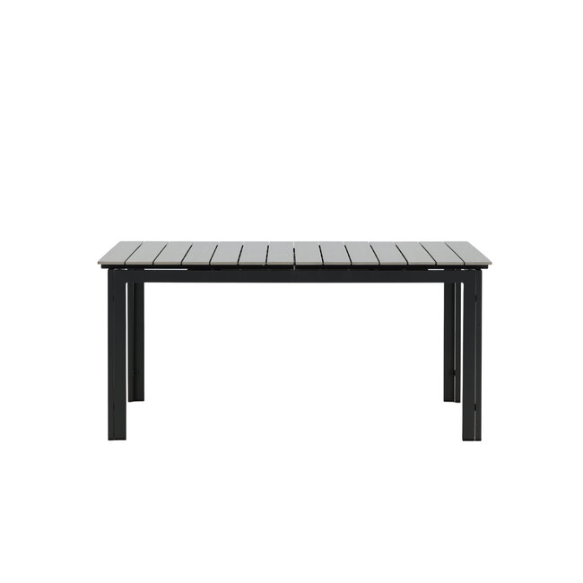 Gartentisch Levels Schwarz – Esstisch 160×100×75 cm Aluminium und Aintwood