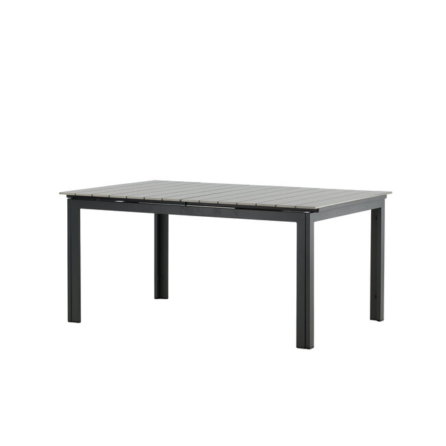 Gartentisch Levels Schwarz – Esstisch 160×100×75 cm Aluminium und Aintwood